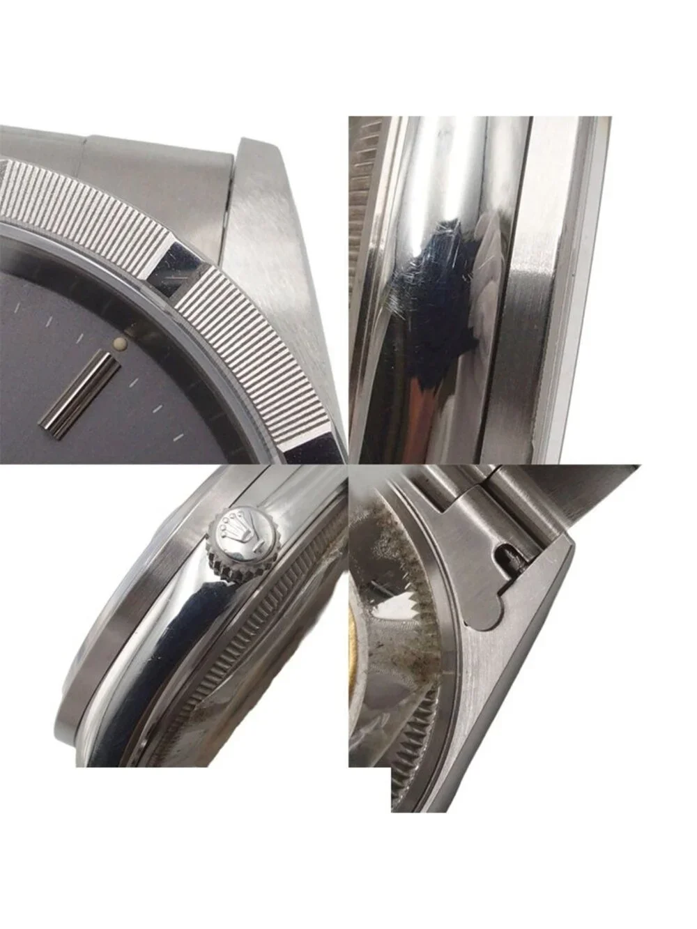 Rolex Oyster Perpetual Date Bracelet Gray Stainless Steel Watch Automatic OH
